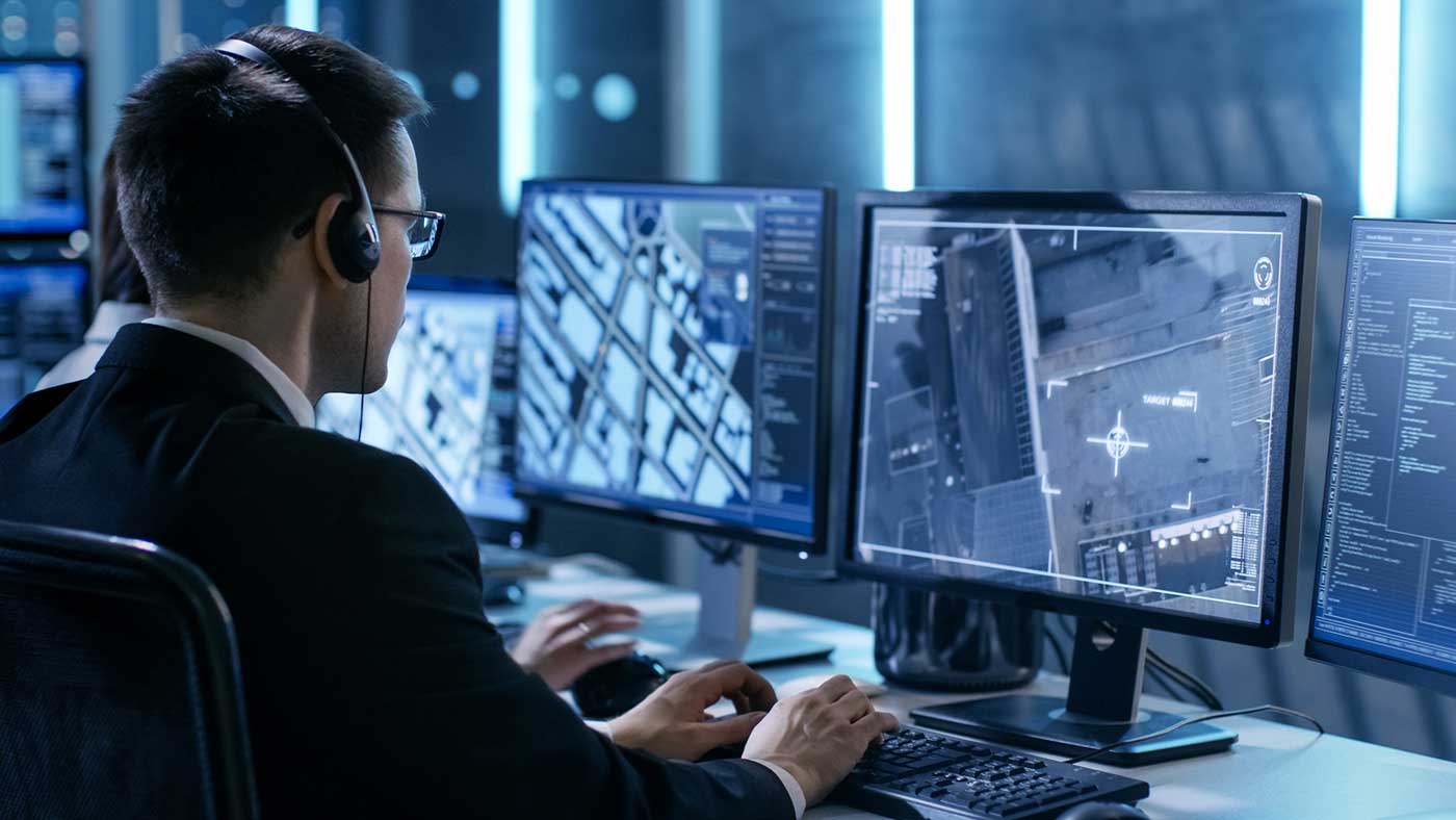 man working on a computer