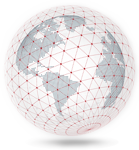 Image of globe floating over gray background